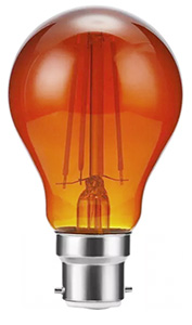 LED Allgebrauchsform 60x105mm Ba22d 230VAC 8W 270Lm amber Elektrokamin